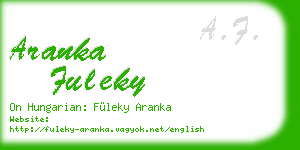 aranka fuleky business card